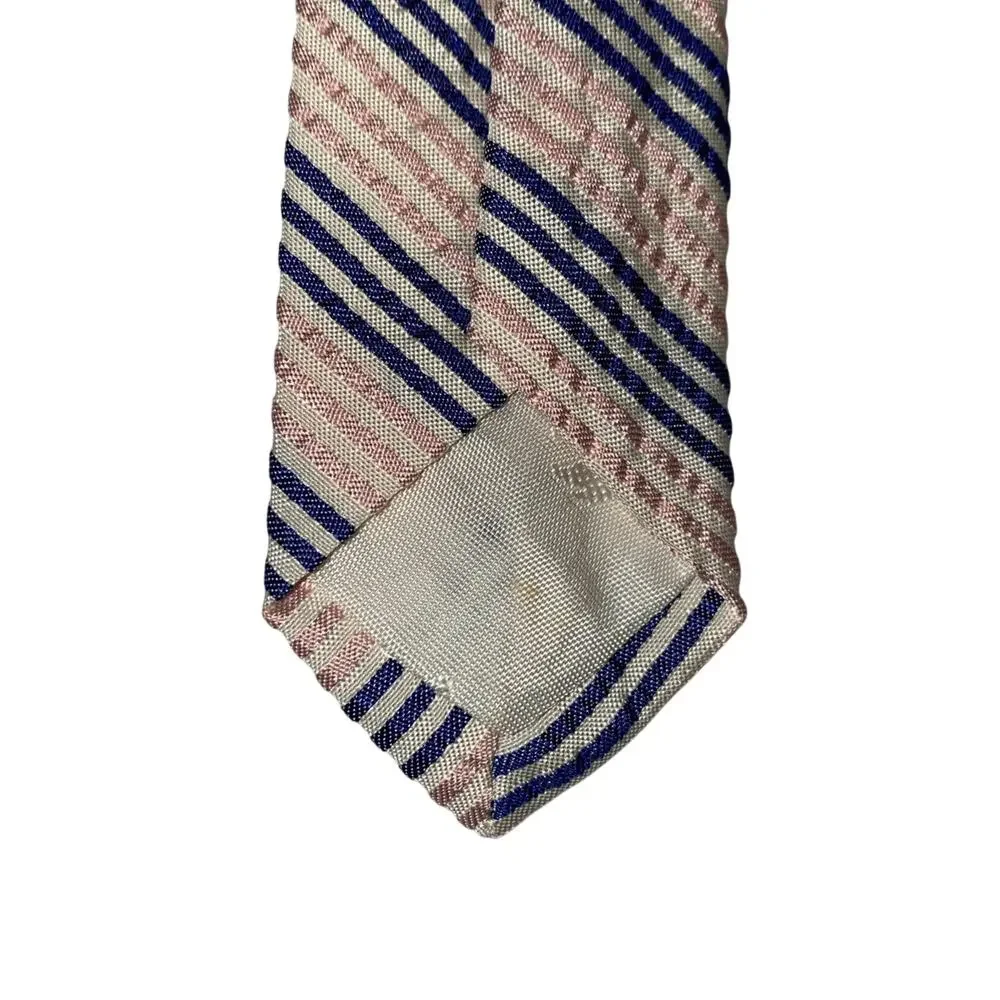 Brooks Brothers Mens Formal Necktie 60”x4” Pink Blue Cream Neck Tie